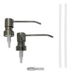 2x sæbepumpe doseringspumpe LANG pumpe rustfrit stål 2x pumpehoved montering pumpe dispenser