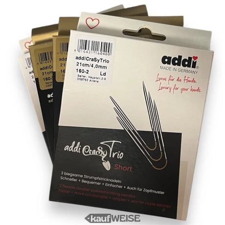 addiCraSyTrio Kort Metal (21 cm) – Til Handsker & Babyer | Blondetop | Lavet i Tyskland