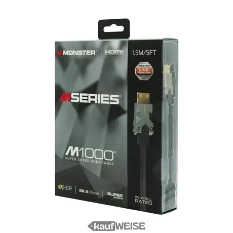 Monster M1000 Ultra HD HDMI-kabel (1,5 m) | 4K HDR10 | Højhastighed 18 Gbps | V-Grip™-stik