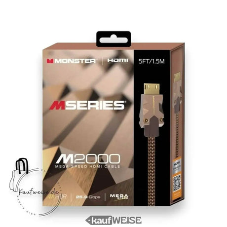 Monster M2000 Ultra HD HDMI-kabel (1,5 m) | 4K @ 60Hz HDR10+ | Højhastighed 25 Gbps | V-Grip™-stik