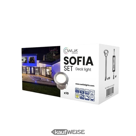 LED terrassebelysning (sæt med 10 stk.) | IP67 vandtæt | Varm hvid (2800K) | Owlia SOFIA