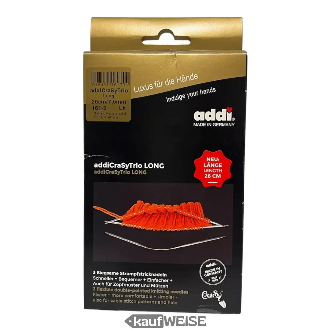 Addi CraSy Trio Long 3er Set Verpackung für biegsame Socken-Stricknadeln