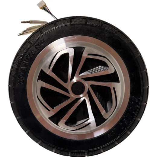 El-løbehjuls navmotor 36V 350W | 8-tommer hjulnavmotor (200x50) | Inkl. massive gummidæk og Hall-sensorer | Sølv-sort