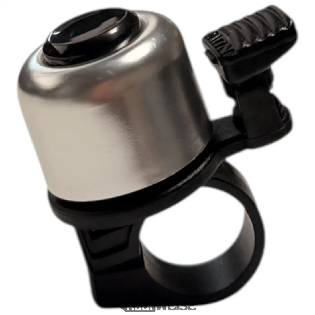 Edelstahl E-Scooter Klingel Metallic Silber mit schwarzem Griff und Montagering