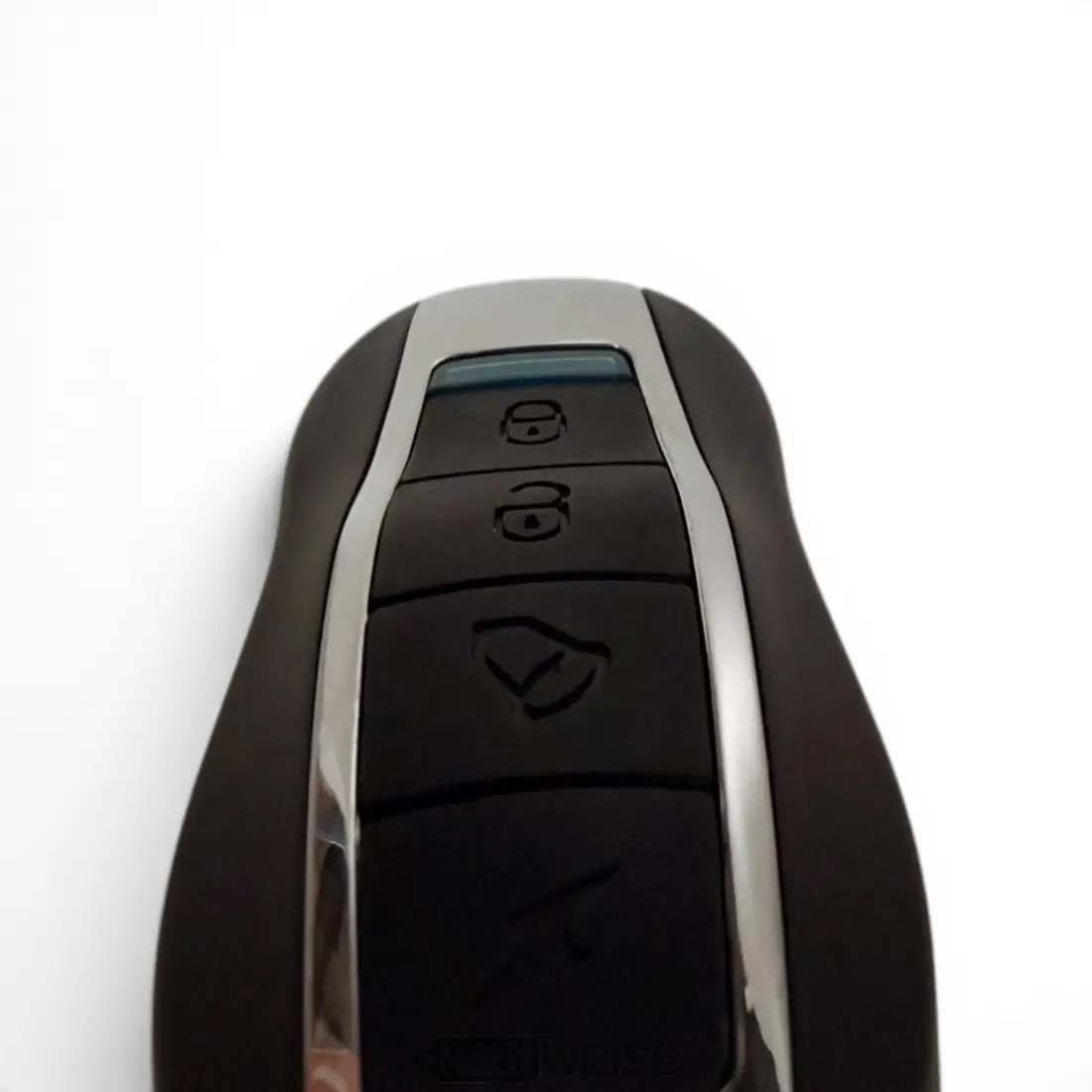 Schwarzer und silberner porsche hoverboard fernbedienung schlüsselanhänger mit vier tasten und geschwungenem design