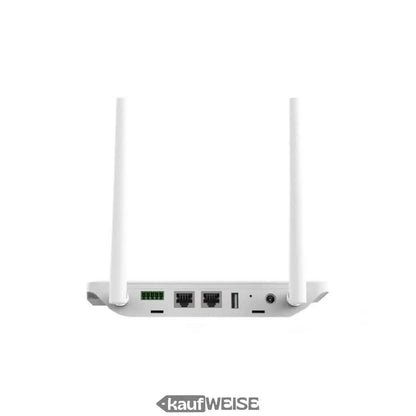 Weißer WLAN-Router mit zwei Antennen für Hoymiles DTU-Pro-S WiFi Überwachungsmodul