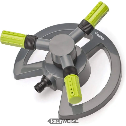 REHAU cirkulær sprinkler trio (med stabil jordspyd) | Justerbare dyser | Op til 133m² kunstvanding