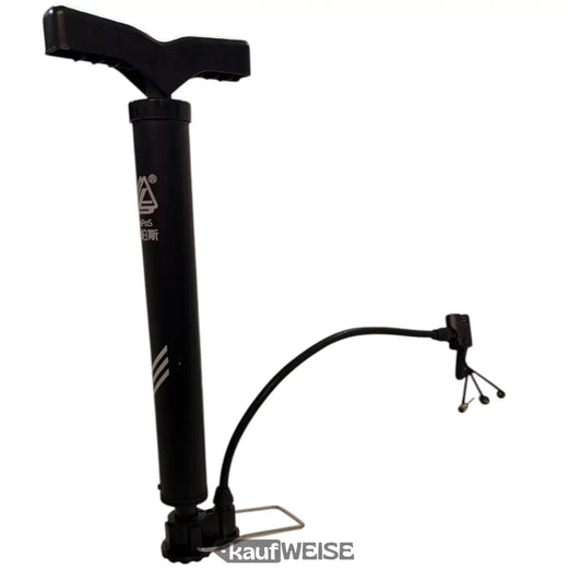 LeiPoS Mini Stand Cykelpumpe Sort | Bærbar &amp; Teleskopisk (33-52cm) | Inkluderer 3 Adaptere | Kompakt Luftpumpe