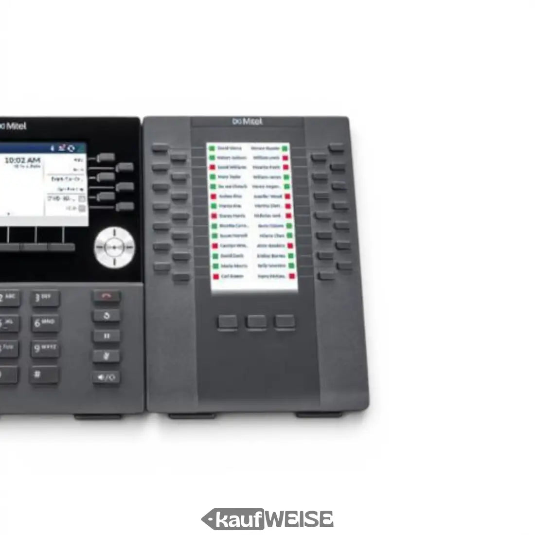 Schwarzes mitel m695 office telefon mit touchscreen display und mehreren programmierbaren tasten