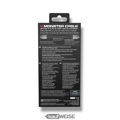 Monster Essentials HDMI Kabel 1,8m Verpackung für 4K Ultra HD Anzeige