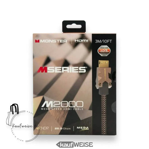 Monster M2000 Ultra HD HDMI-kabel (3m) | 4K @ 60Hz HDR10+ | Højhastighed 25 Gbps | V-Grip™-stik