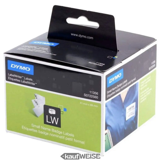 Dymo originale navneskilte 11356 (S0722560) | 300 stk/rulle | Til LabelWriter 450, 4XL og meget mere.