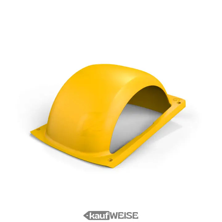 Original onewheel gt fender in leuchtend gelb mit gebogenem kunststoffschutzblech und rechteckiger basis mit montageöffnungen