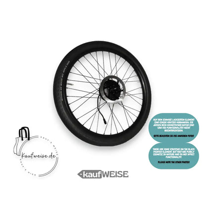 Schwarzes Fahrradrad mit Motor für VanMoof X3 Vorderrad 24 Zoll und Original Bremsscheibe