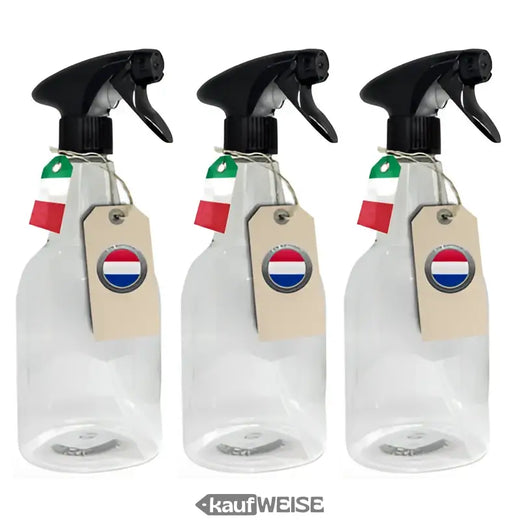Sprayflaske 750 ml gennemsigtig i et sæt af 3