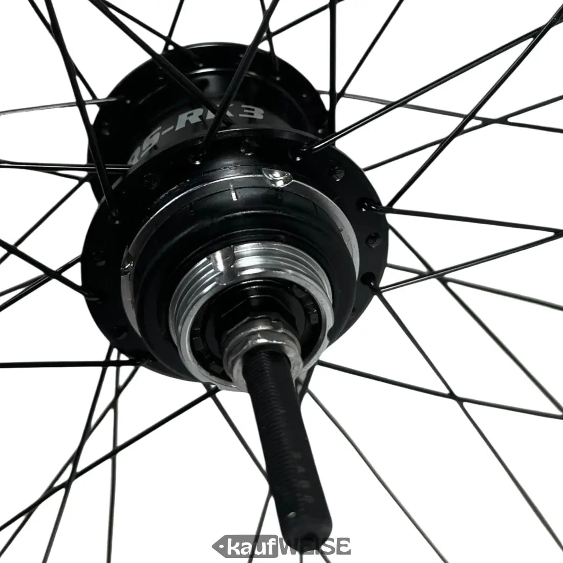 Schwarzer Fahrradnaben-Hub mit Speichen für Sturmey-Archer RS-RK3 3-Gang Nabenschaltung