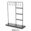 Smykkeholder (20 cm) med ægte marmorbase | Sort T-formet smykkeholder | Sort eller hvid