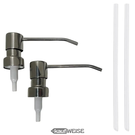 2x sæbepumpe doseringspumpe LANG pumpe rustfrit stål 2x pumpehoved montering pumpe dispenser