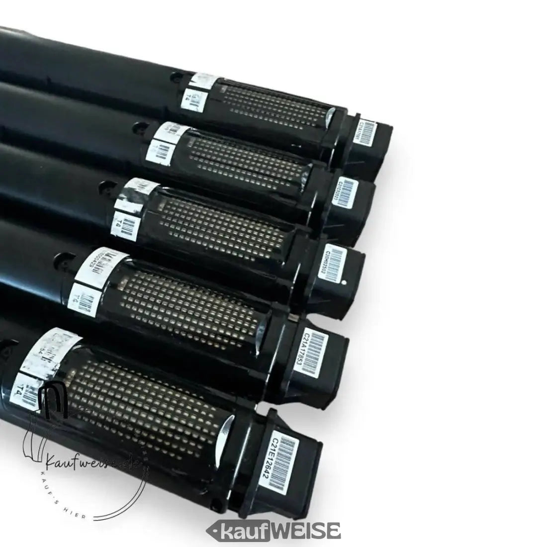 Schwarze zylindrische Objekte mit Perforationen für VanMoof S3 Smart Cartridge