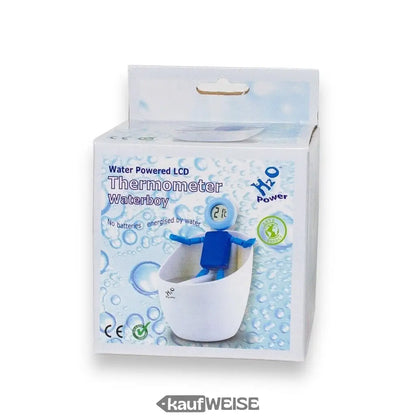 Wasserbetriebener LCD-Thermometer Waterboy in Badewanne-Design mit Figur