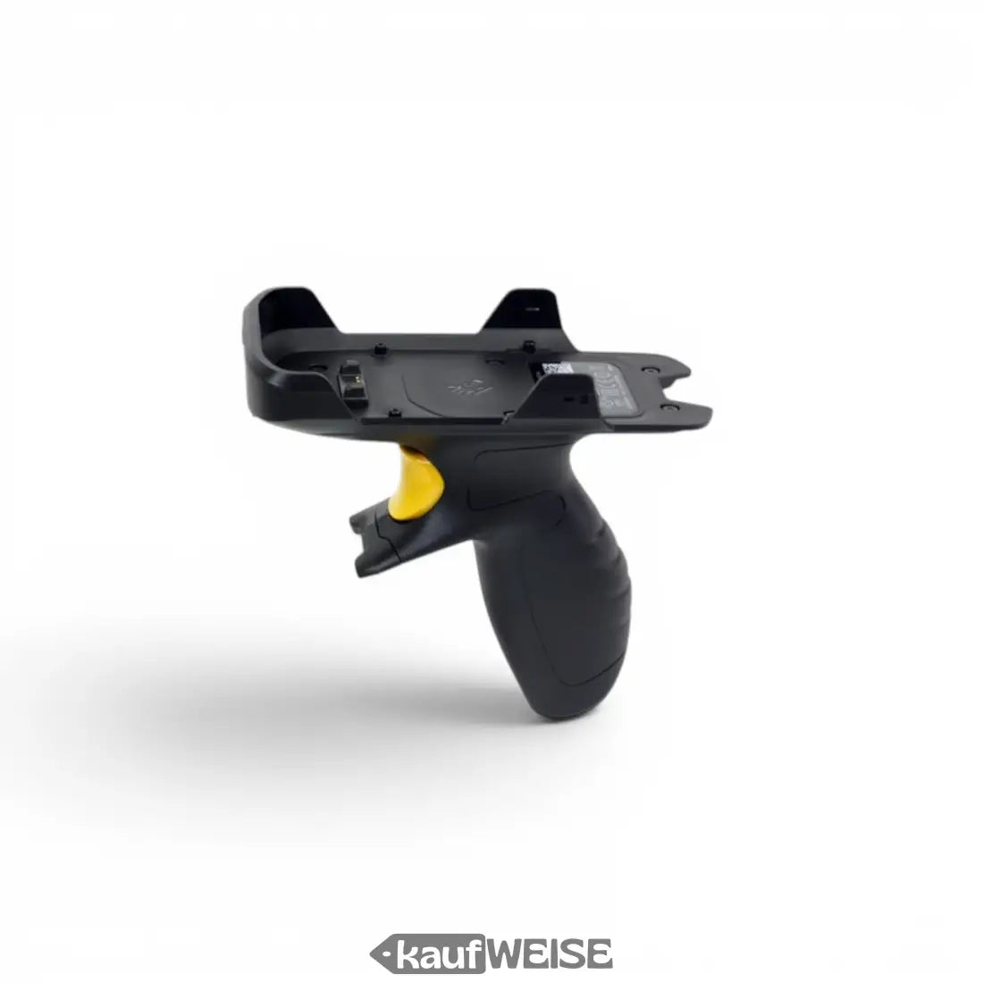 Black handheld zebra trg-tc2x-snp1-01 snap-on trigger handle with yellow trigger and ergonomic grip for tc20 tc25